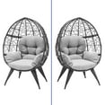 thumbnail image 6 of Uforic Oversized Egg Chair with Stand, Wicker Hanging Basket Chair for Indoor & Outdoor, 350lbs Capacity, Grey, 6 of 9
