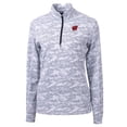 thumbnail image 2 of Women's Cutter & Buck Charcoal Wisconsin Badgers Traverse Camo Quarter-Zip Pullover Top, 2 of 3
