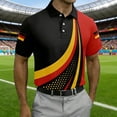 thumbnail image 2 of Soccer Cup 2026 Polo Shirt for Men, Short Sleeve Button Collar Deutschland Jersey Tee with German Flag Print - Breathable Summer Fan Top for Match Day & Casual Wear Red XL, 2 of 5