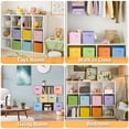 thumbnail image 5 of Kisportee 11" Collapsible Cube Fabric Storage Bins, 6 Pack Foldable Collapsible Cube Organization with Handle for Shelves and Cubby Organizers, Multicolor, 5 of 9