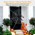 thumbnail image 3 of Giant Yard Halloween Decorations Outdoor Spider Web Big Stretch Cobweb Set Party, 3 of 6