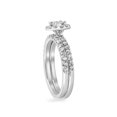 thumbnail image 2 of 1 cttw Diamond Round Halo Engagement Wedding Ring Set 14k White Gold, 2 of 4
