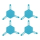 thumbnail image 1 of Posavasos hexagonales DEWIN, 4 Uds., posavasos hexagonales multiusos ajustables con estilo para bebidas y objetos pequeños, posavasos para tazas de bebidas(Azul), 1 of 14