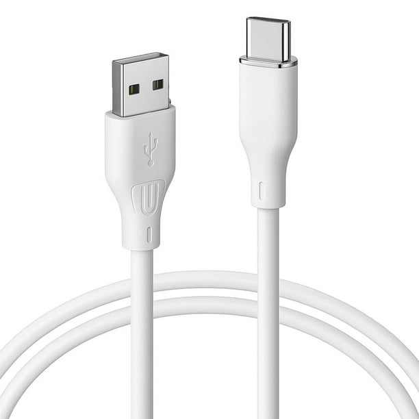Cable USB Tipo A a C MUBITECH Blanco y Negro Carga Rápida Compatible Tipo C