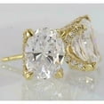 thumbnail image 2 of Forever Jewels 2Ct Oval Cut Moissanite Women Solitaire Stud Earrings 14K Yellow Gold Plated, 2 of 5