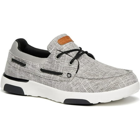 

OrthoComfoot Mens Lace up Shoes Casual Canvas Loafers with Arch Support Comfortable Deck Shoe for Extra Cushioning and Pain Relief
