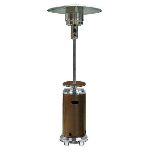 Hiland Tall Stainless Steel and Hammered Bronze Patio Heater with Table by AZ Patio Heaters
