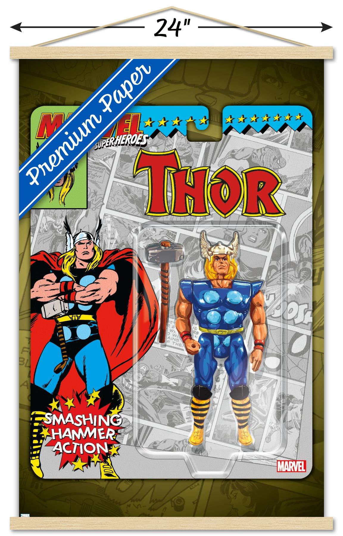 Marvel Toy Vault - Thor Wall Poster with Magnetic Frame, 22.375" x 34"