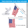thumbnail image 4 of Flag Pole Holder for Outside House, Flag Holder, Flag Holders for Outside, Heavy Duty Flag Pole Mounting Bracket, Flag Bracket, Aluminum Rust Free Coated, Stainless Hardware 1" Diameter (White), 4 of 12