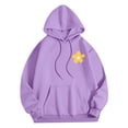 thumbnail image 6 of Charmgo Graphic Hoodies Under $15, Women Fashion Hooded Sweatshirts Flower Print Hoodies Sweater Y2k Tops Streetwear Winter Clothes for Women, Purple Hoodies for Women XS, 6 of 6