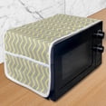 thumbnail image 1 of Grey and Yellow Microwave Oven Cover, Modern Geometrical Triangles Zig Zags Wavy Modern Image Print, Water Resistant Organizer with Pockets for Kitchen, 36" x 12", Pale Grey and Mustard, by Ambesonne, 1 of 4