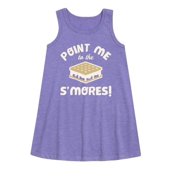 Instant Message - Point Me To The Smores - Toddler & Youth Girls A-line Dress