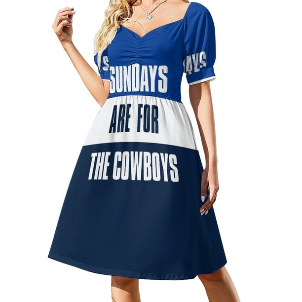 Los domingos son para los fanáticos del fútbol de Dallas Cowboys Vestido de manga corta Vestido de hada Vestido de noche Ropa de mujer Novedades