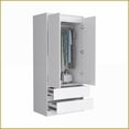 thumbnail image 4 of Armoires | Austin Double Door Armoire with 2 Drawers & Hanging Rod | White | Particle Board, 4 of 10