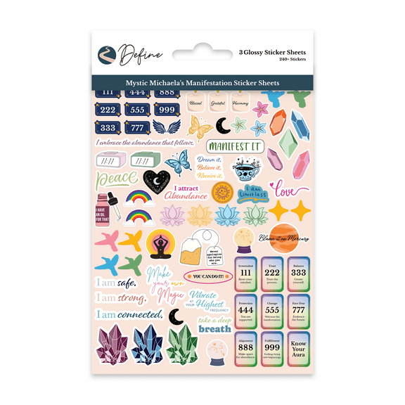 Mystic Michaela's Manifestation Sticker Sheets, 3 Pack