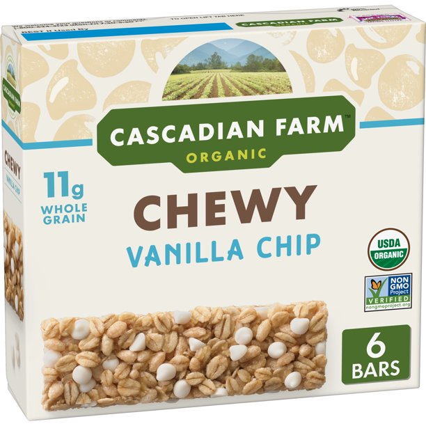 Cascadian Farm Organic Granola Bars Vanilla Chip 6 Ct