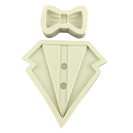 

3D Suit Shirt Bow Silicone Rubber Flexible Food Safe Mold Clay Resin Ceramics Candy Fondant Candy Chocolate Soap Mould
