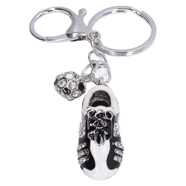 Uadme Llavero de diamantes de imitación, lindo y exquisito bolso con forma de zapatilla de deporte, monedero, colgante decorativo, accesorios de adorno para colgantes de monedero(Plata)