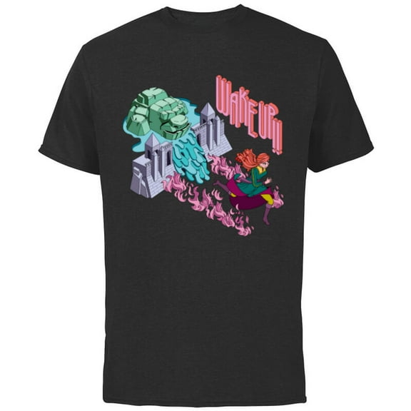 Disney Princess Frozen Anna & Marshmallow Wake-Up! - Short Sleeve Cotton T-Shirt for Adults - Customized-Black