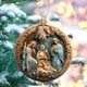 thumbnail image 1 of Adorno navideño redondo de acrílico para árbol de Navidad | Decoración navideña colgante con diseño en relieve 3D | Accesorio decorativo para el árbol de Navidad del hogar, 1 of 5