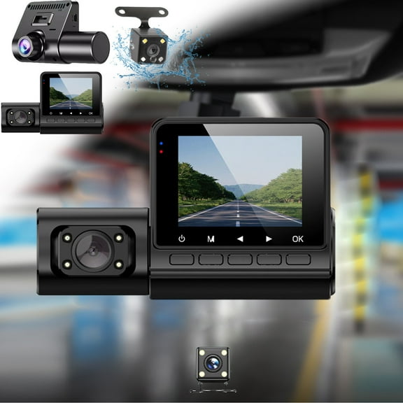 COM1950s Night Vision Dash Cam Hd Car Recorder 1080P Camera Microphone Infrared Night Vision Cameras Dash Cam 2In Clear Car Rearview Mirror Car Video Recording Camcorder Car Camera Front and Rear