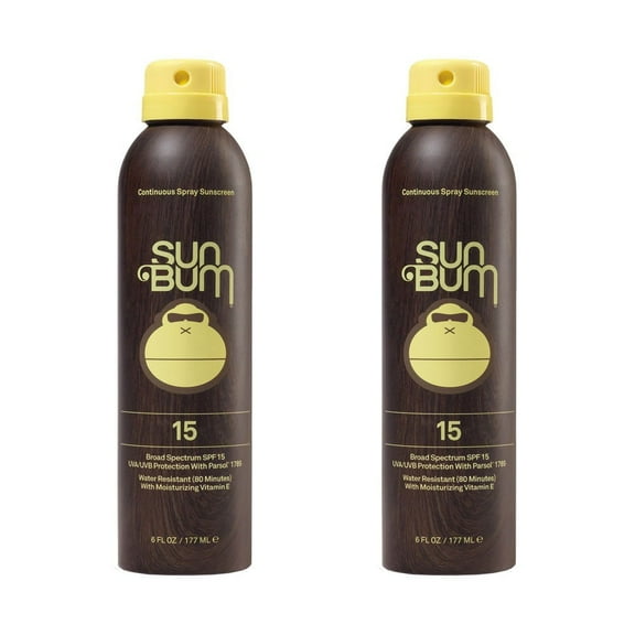 Sun Bum Sun Bum Original Spf 15 Sunscreen Spray Vegan and Hawaii Act 104 Compliant (octinoxate & Oxybenzone Free) Broad Spectrum Moisturizing Uva/uvb Sunscreen With Vitamin E 2 Pack