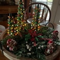 thumbnail image 6 of Minibee 9.8" Tabletop Ceramic Christmas Tree, Multicolor LED Lights, Retro Holiday Home Decor, 6 of 8