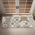 thumbnail image 2 of Brown Ethnic Floral and Mandala Pattern Door Rugs,Washable Non Slip Door Mats Indoor,Decorative Door Mats,Entry Mat Indoor for Entrance,Bedroom,Kitchen,Bathroom,16"x47", 2 of 6