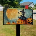 thumbnail image 3 of Halloween Orange Pumpkin Witch Bat Spooky Mailbox Covers,Magnetic 21x25.5 Inch Mailbox Wrap Water Proof Reusable Fall Welcome Box Wraps for Garden Outdoor Decor, 3 of 4