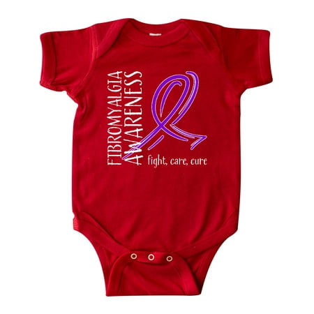 

Inktastic Fibromyalgia Awareness Fight Care Cure with Purple Ribbon Gift Baby Boy or Baby Girl Bodysuit