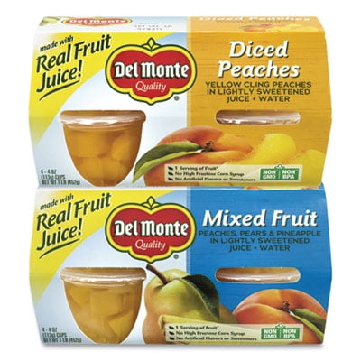 Diced Peaches and Mixed Fruit Cups, 4 oz Cups, 16 Cups/Carton, Ships in 1-3 Business Days Diced Peaches and Mixed Fruit Cups, 4 oz Cups, 16 Cups/Carton, Ships in 1-3 Business Days