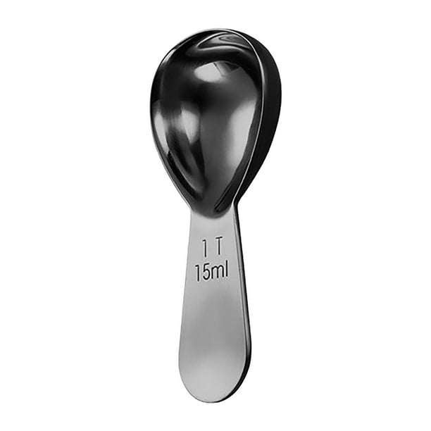 Cuchara medidora de acero inoxidable de 15 mL - Cuchara de café engrosada con marcas graduadas para ingredientes secos y líquidos, 9,6x4,2 cm