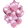 thumbnail image 5 of 14 globos de látex con confeti en forma de corazón y estrella de color oro rosa para decoración de fiestas de cumpleaños, para niños y adultos, suministros para aniversarios de boda, 5 of 5