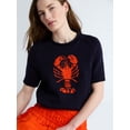 thumbnail image 4 of Free Assembly Women's and Women's Plus Roll Neck Cotton Sweater with Short Sleeves, Sizes XS-4X, 4 of 6