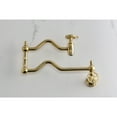 thumbnail image 2 of Kingston Brass KS2107CG Fuller Wall Mount Pot Filler Faucet, Brushed Brass, 2 of 7