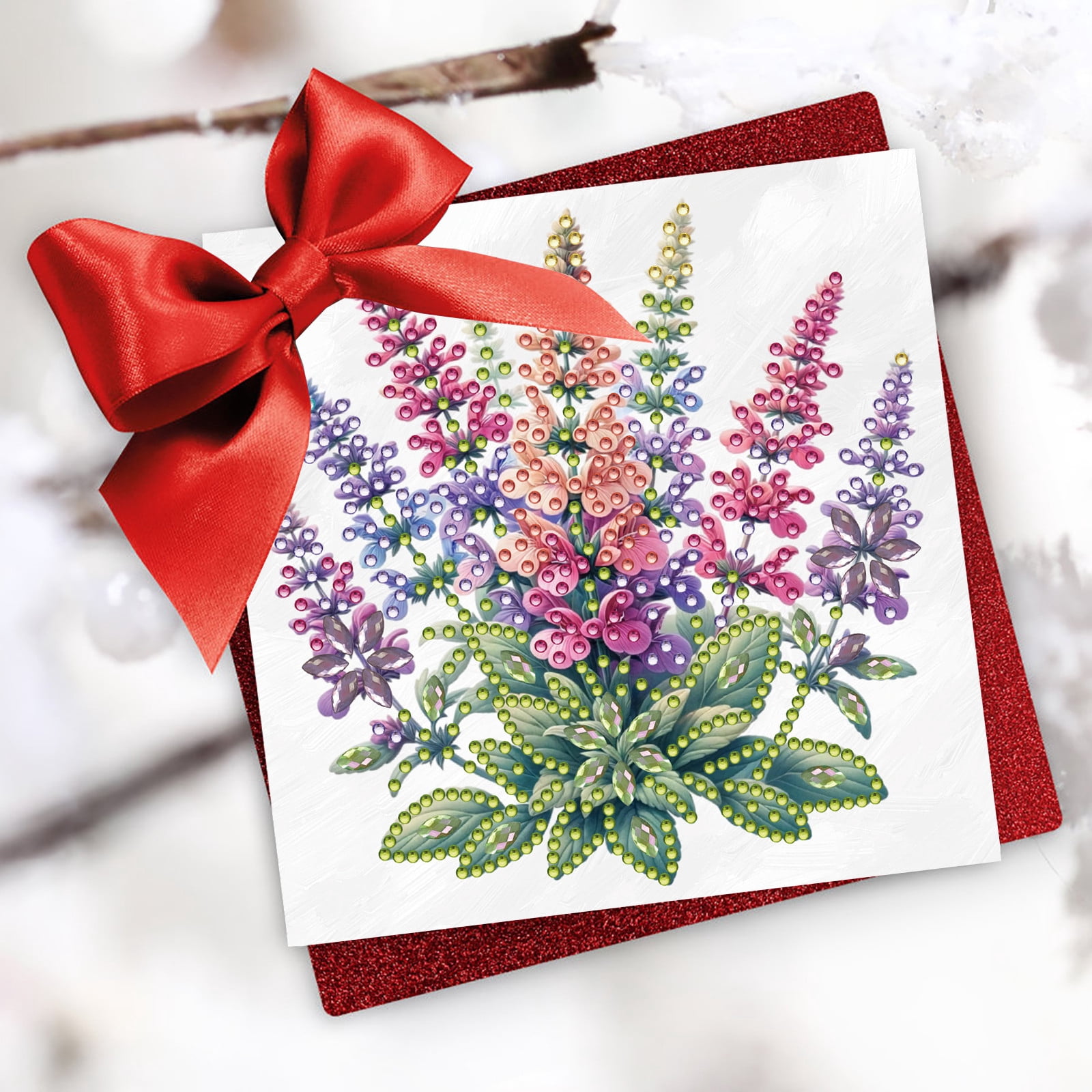 FLOPESN 12Pcs DIY Folding Greeting Card Diamond Art Painting,Creative Design Thank You Cards Set for Birthday Christmas Crafts Gift