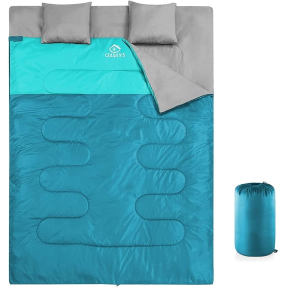 Double Queen Size XL Waterproof Sleeping Bag for Two Adults All Season Camping Hiking Backpacking Cold and Warm Weather