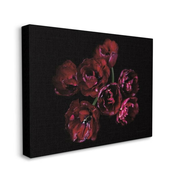 Stupell Industries Dark Peonies Floral Bouquet Red Black Photograph Canvas Wall Art Design by Elise Catterall, 36" x 48"