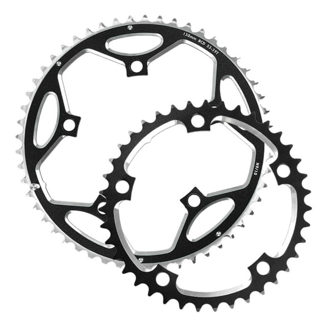 Almencla Chainring for Road Bike 39-53T 130mm BCD Chainring 8- Bike Tools Black