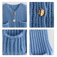 thumbnail image 5 of Casual Crew Neck Sleeveless Crop Sweater Vest For Women With Button Front And Pockets Fashion Cardigan Knitwear, 5 of 18