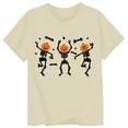 thumbnail image 4 of CONFREE Girls Halloween Short Sleeve Tshirts Crew Neck Cute Skeleton Graphic Casual Hallowmas T-Shirt for Kids, 4 of 4