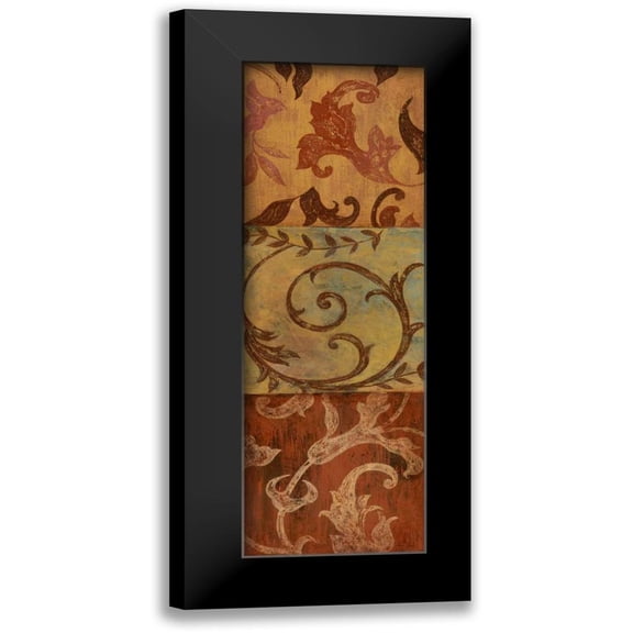 Tava Studios 7x14 Black Modern Framed Museum Art Print Titled - Patina Panel I