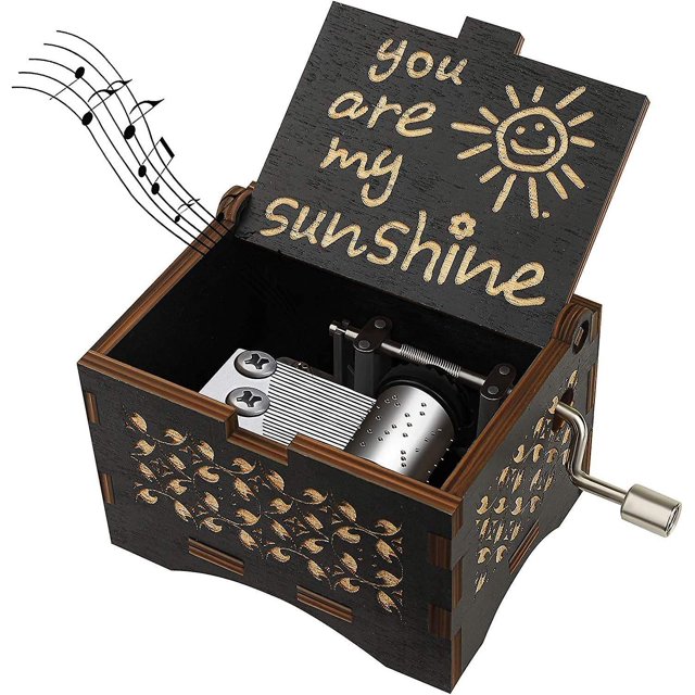 Music Box Wooden Hand Crank Music Boxes You Are My Sunshine Musical Box Gift For Birthday