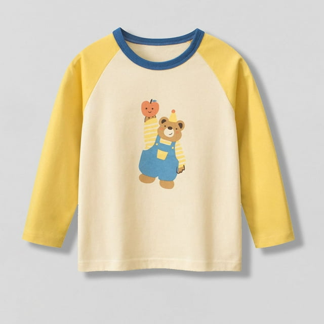 Cowsor Girls' and Toddler Fall and Holiday Embroidered Graphic Long Sleeve T-Shirts