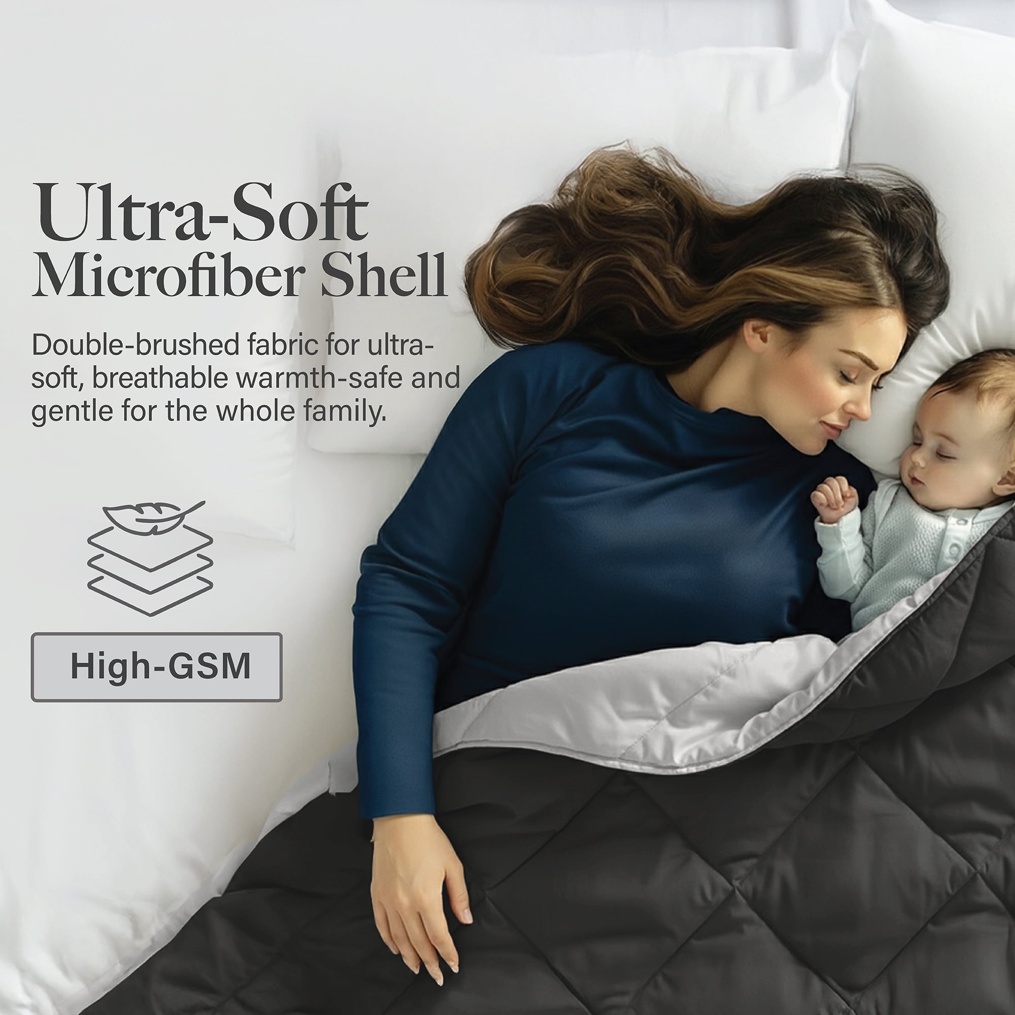 Modern Threads Reversible Carbon & Steel All-Season Down Alternative Adult Bed Comforter, Queen