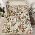 thumbnail image 2 of Homewish Retro Flower Twin Sheet Sets,Countryside Plant Twin Fitted Sheet,Rustic Farmhouse Cabin Flat Sheet For Girls Kids,Breathable Home Decor,3 Pieces, 2 of 7