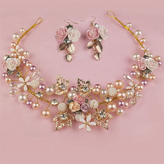 Racing Butterfly Pearl Flower Crystal Rhinestone Wedding Bridal Headband Clip Hair Band Handmade