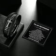 thumbnail image 5 of To My Boyfriend Black Leather Bracelet Stainless Steel Cross Bracelet Christian Protection Jewelry, 5 of 10