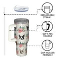 thumbnail image 4 of OBREWU Boston Terrier Dog and Flower Florals Tumbler with Handle and Lid,Boston Terrier Dog and Flower Florals 40oz Double Wall Vacuum Insulated Tumbler,Cups Gift for Women and Men, 4 of 7