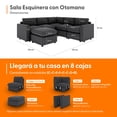 thumbnail image 2 of Sala Seccional Modular Esquinera Adapti 5 Plazas + Otomano | Gris Carbón, 2 of 8